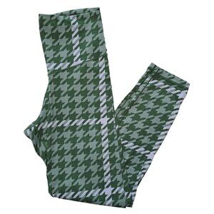 Aerie Offline Green Patterned Leggings Size Large